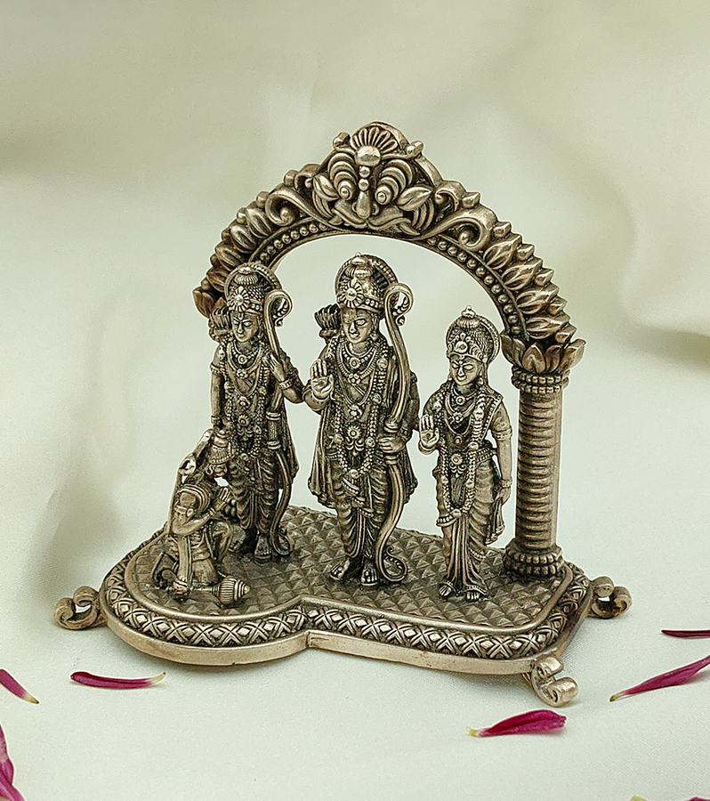 Idol Crafted Divine Silver Ram Darbar