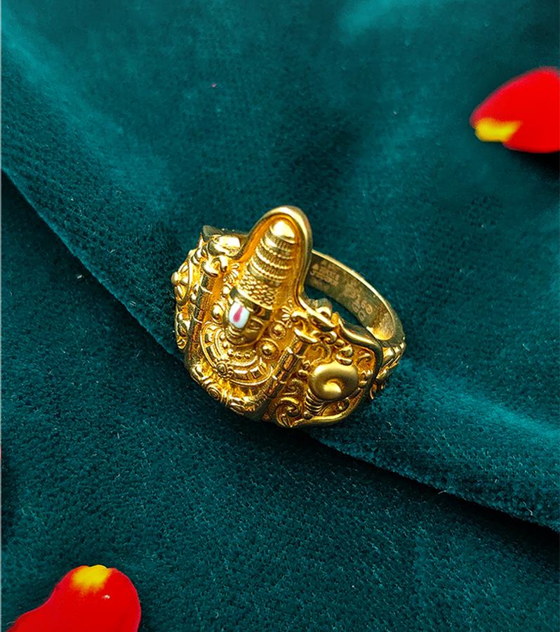 Lord Venkateshwara Men's Gold Ring